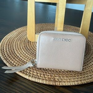 Jimmy Choo beige/tan compact wallet